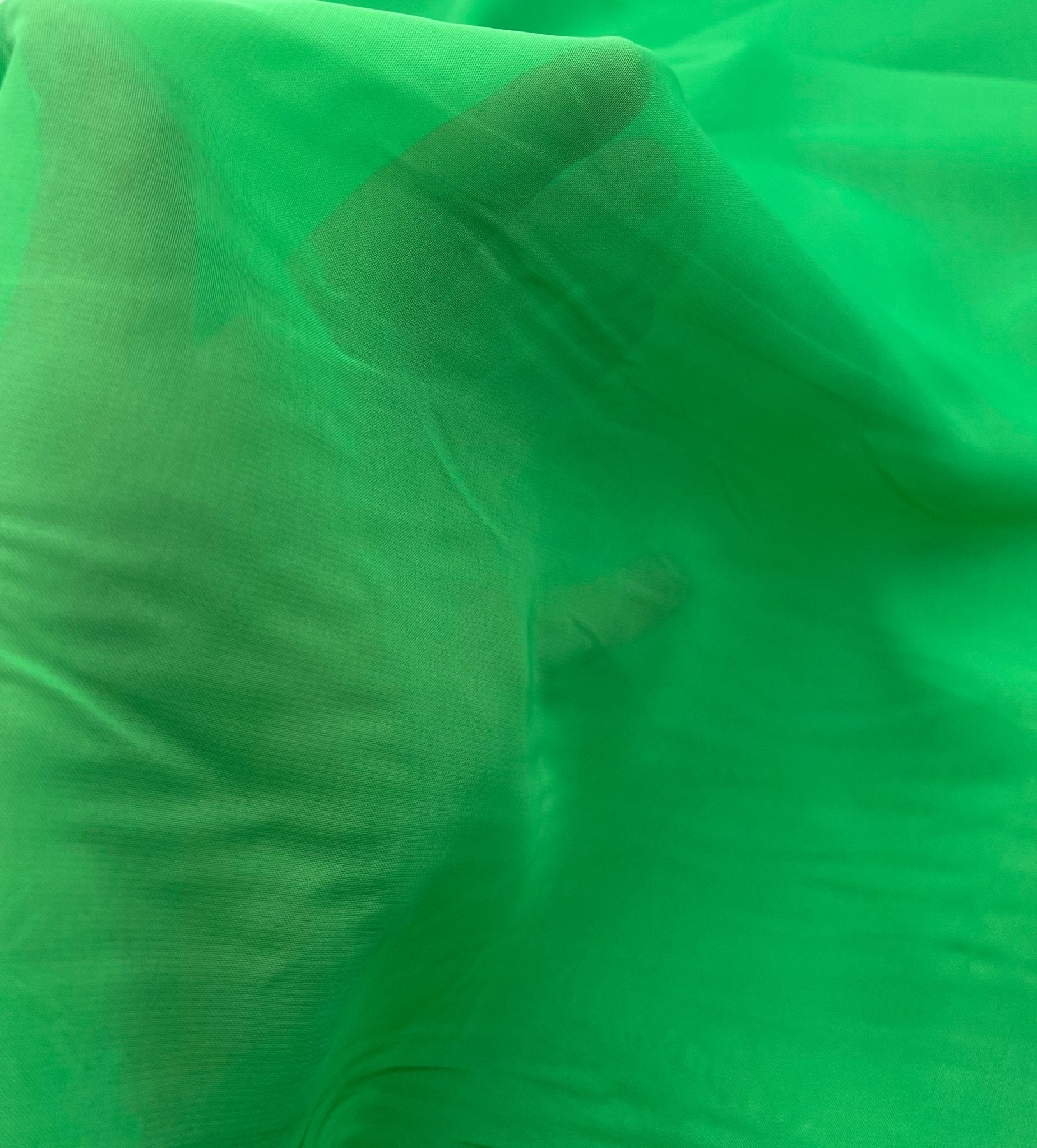 Plain Bright Green Chiffon Sheer Dress Bridal Fabric - T9 Fabrics