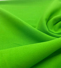 Plain Bright Green Scuba Crepe Stretch Jersey Fabric 4 Way Stretch - T9 Fabrics