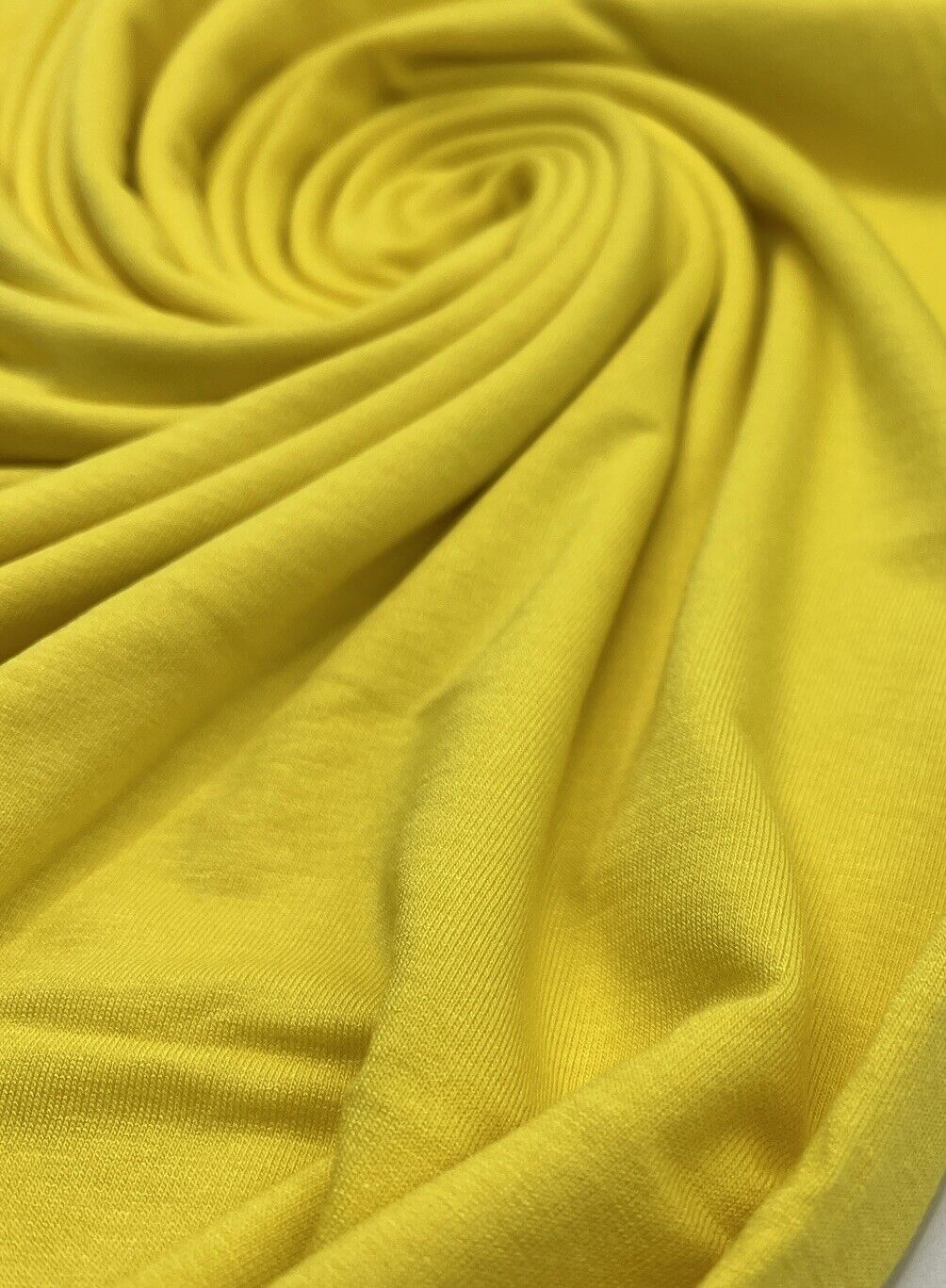 Plain Bright Yellow Viscose Elastane Fabric 4 Way Stretch Jersey - T9 Fabrics