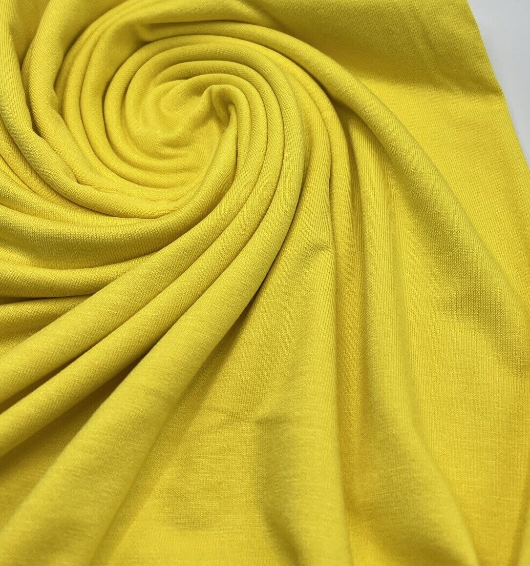 Plain Bright Yellow Viscose Elastane Fabric 4 Way Stretch Jersey - T9 Fabrics