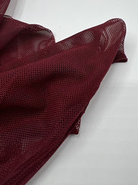 Plain Burgundy Mesh Fabric Stretch - T9 Fabrics