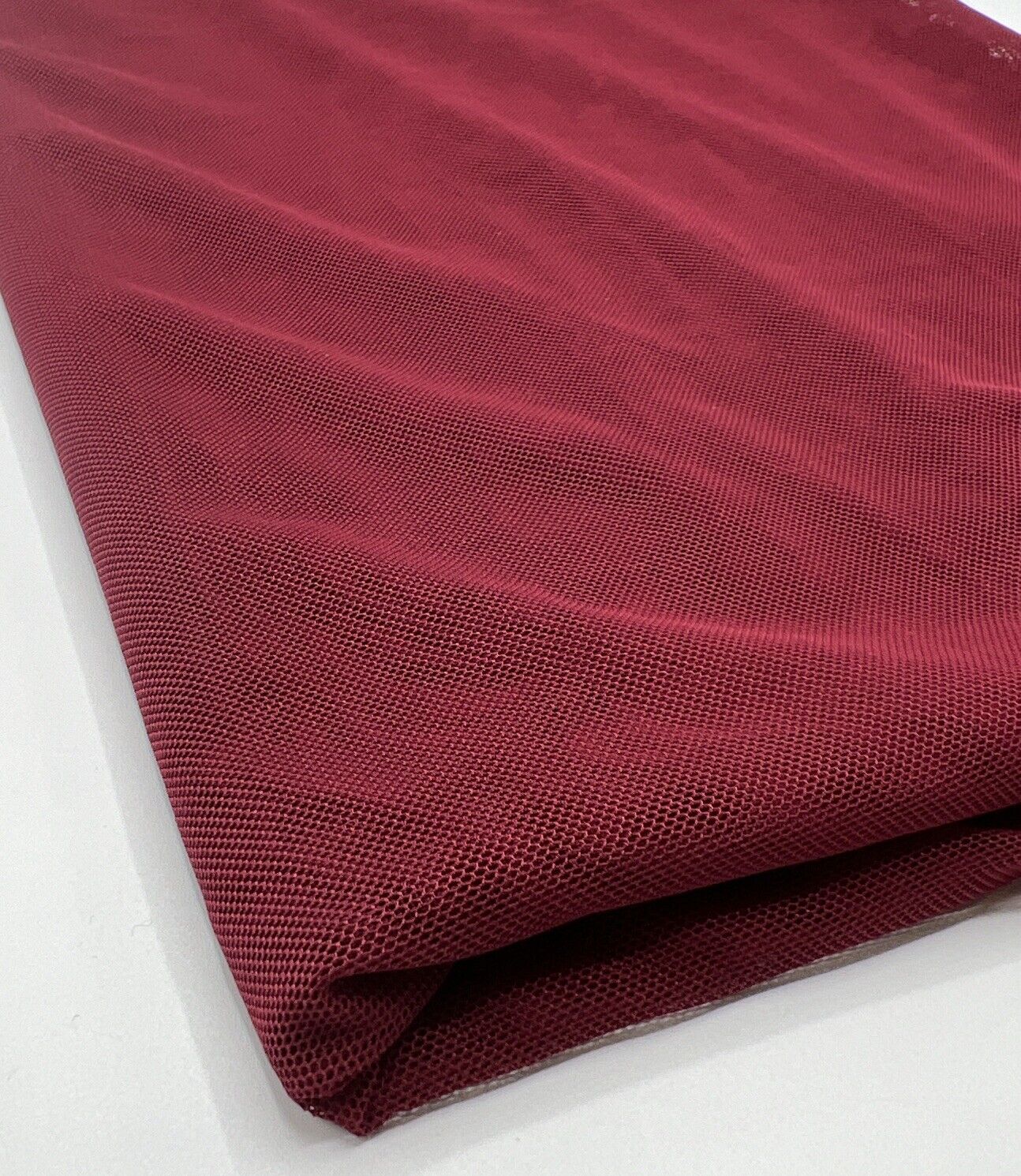 Plain Burgundy Mesh Fabric Stretch - T9 Fabrics