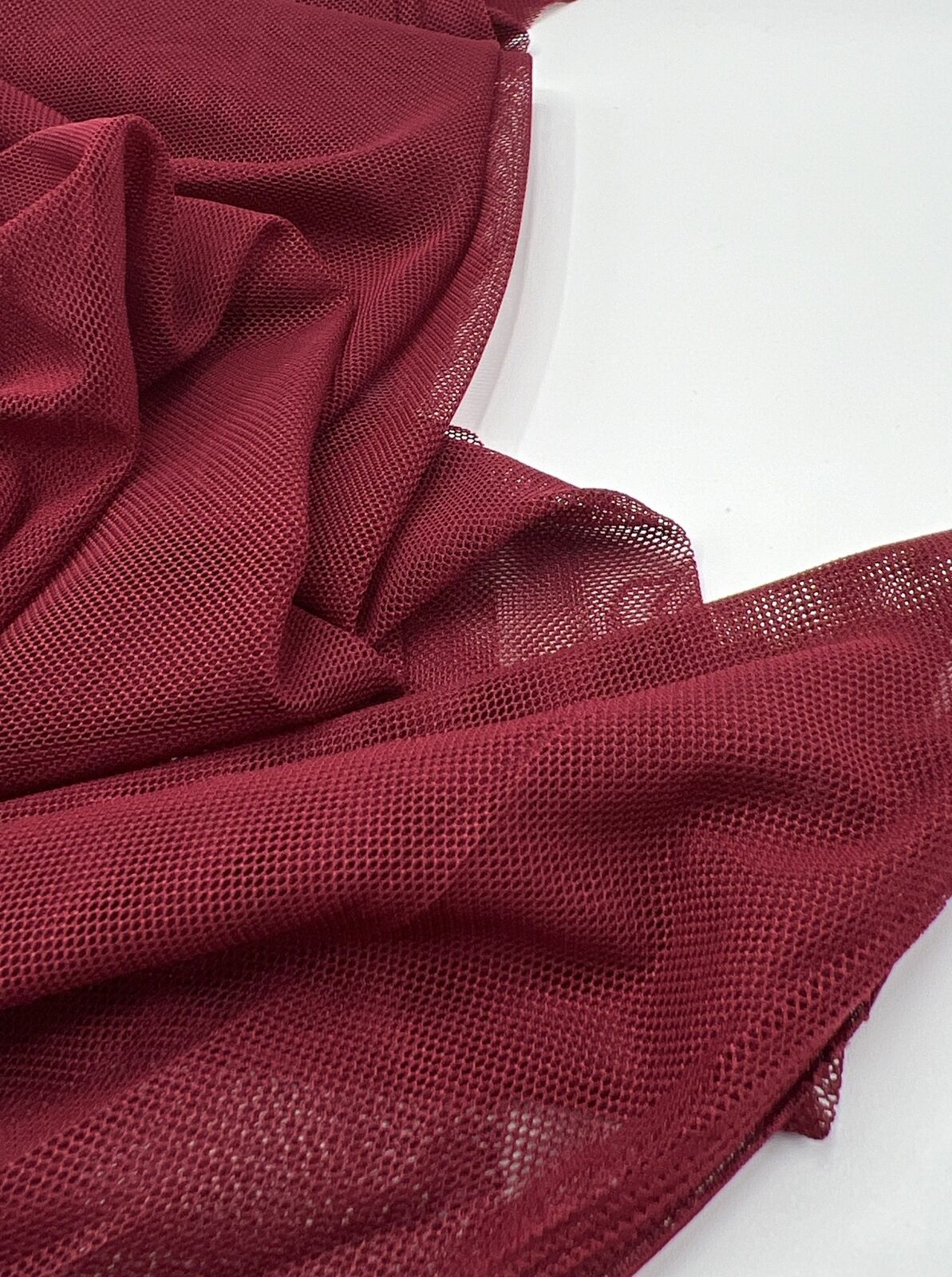 Plain Burgundy Mesh Fabric Stretch - T9 Fabrics