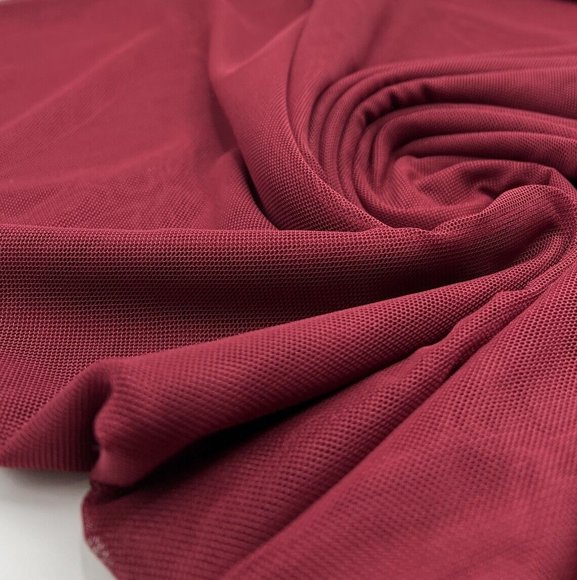 Plain Burgundy Mesh Fabric Stretch - T9 Fabrics