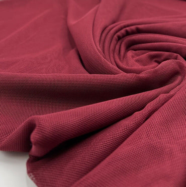 Plain Burgundy Mesh Fabric Stretch - T9 Fabrics