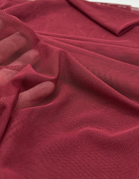 Plain Burgundy Mesh Fabric Stretch - T9 Fabrics