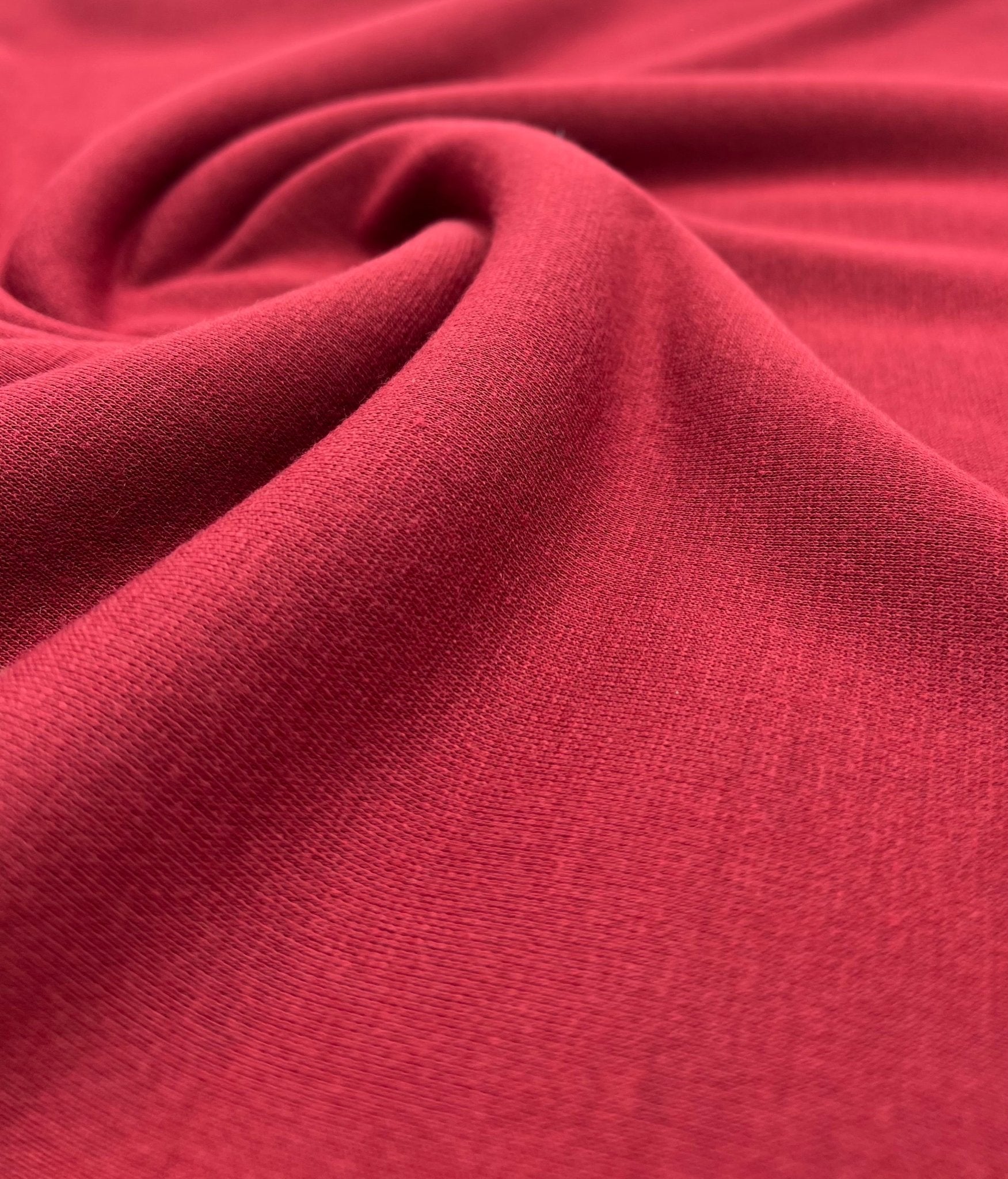 Plain Burgundy Ponte 2 Way Stretch Fabric - T9 Fabrics