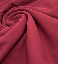 Plain Burgundy Scuba Crepe Stretch Jersey Fabric 4 Way Stretch - T9 Fabrics