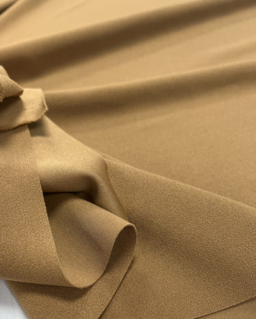 Plain Camel Scuba Crepe Stretch Jersey Fabric 4 Way Stretch - T9 Fabrics