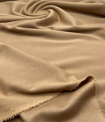 Plain Camel Tan Ponte 2 Way Stretch Fabric - T9 Fabrics