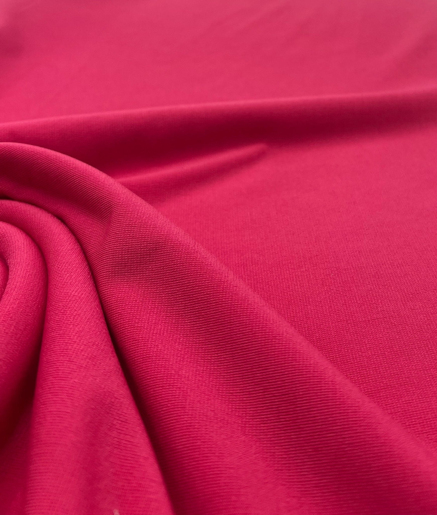 Plain Cerise Hot Pink ITY 4 Way Stretch Fabric - T9 Fabrics