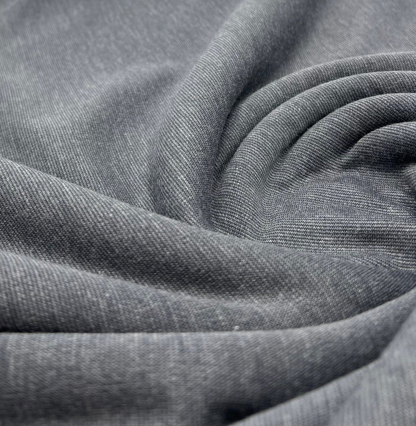 Plain Charcoal Grey Ponte 4 Way Stretch Fabric - T9 Fabrics