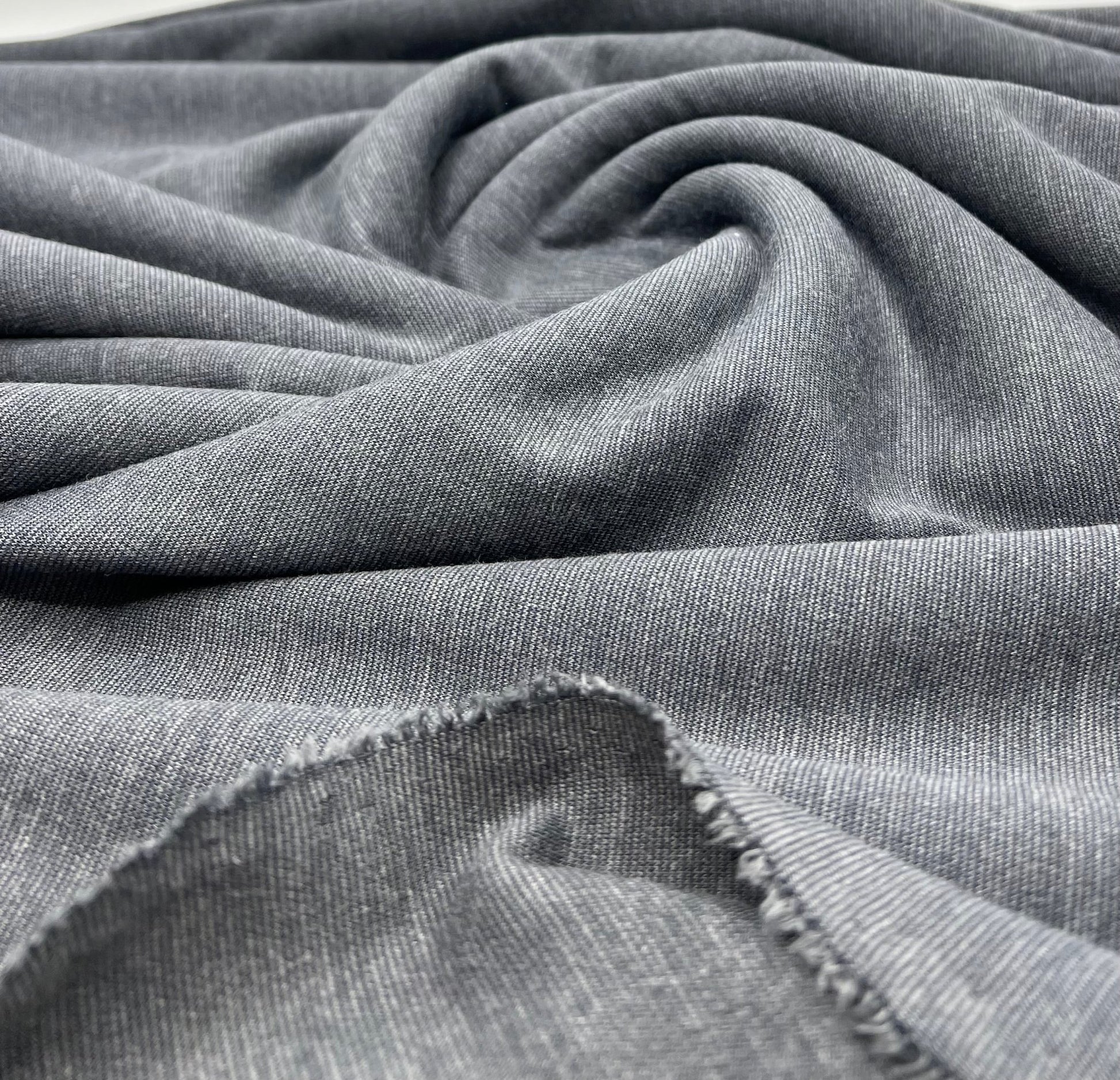 Plain Charcoal Grey Ponte 4 Way Stretch Fabric - T9 Fabrics