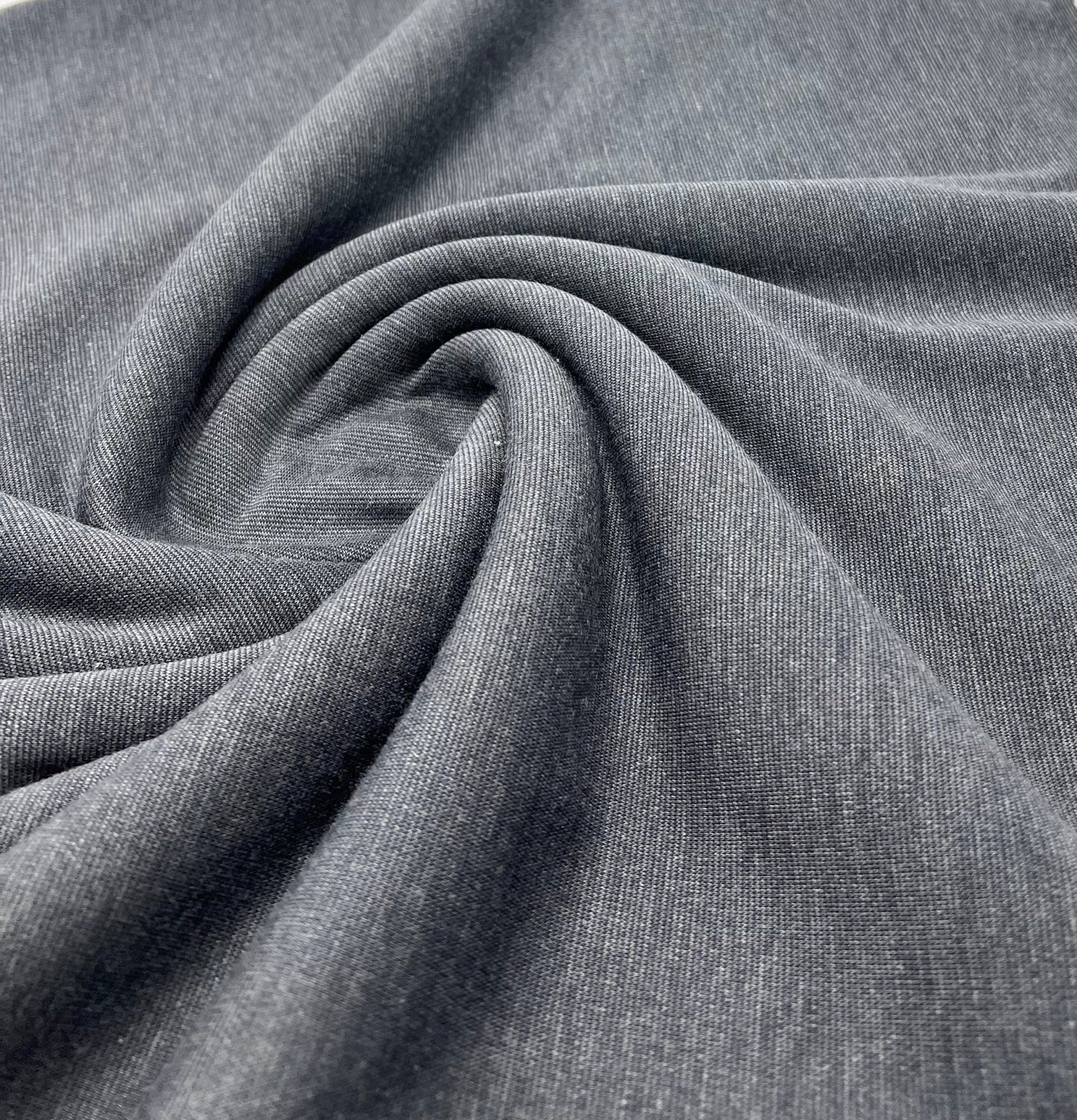 Plain Charcoal Grey Ponte 4 Way Stretch Fabric - T9 Fabrics