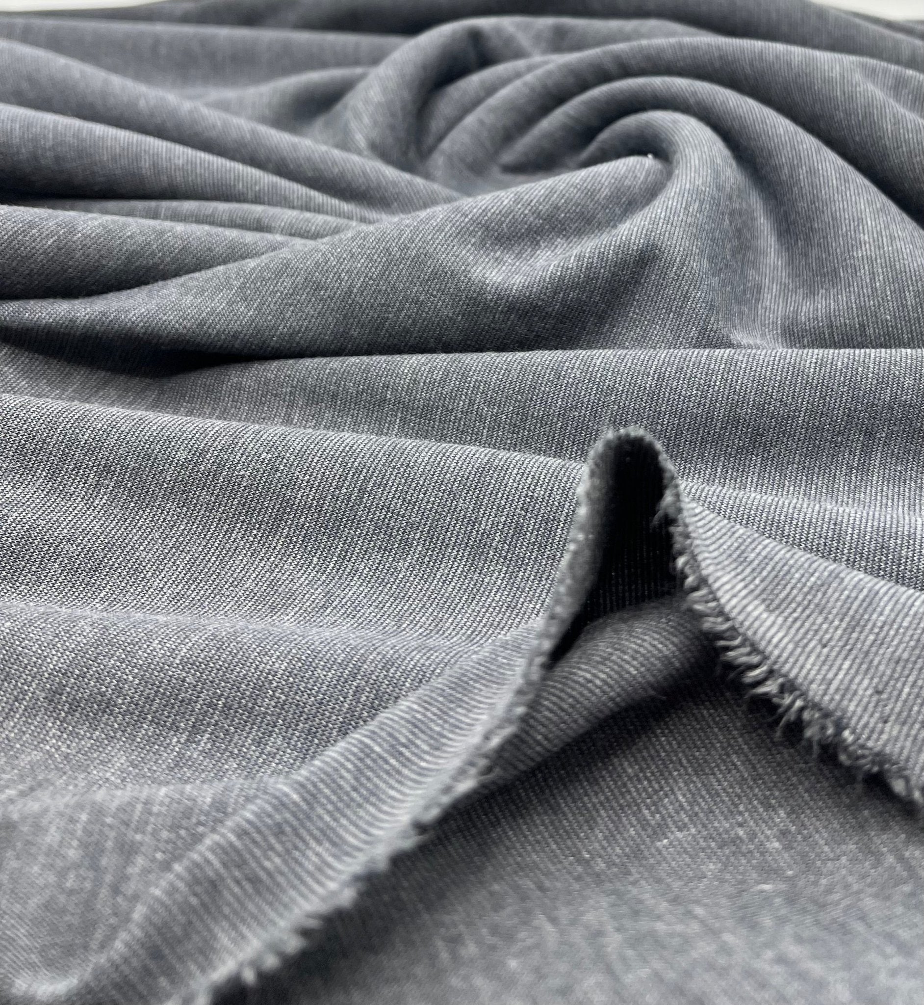 Plain Charcoal Grey Ponte 4 Way Stretch Fabric - T9 Fabrics