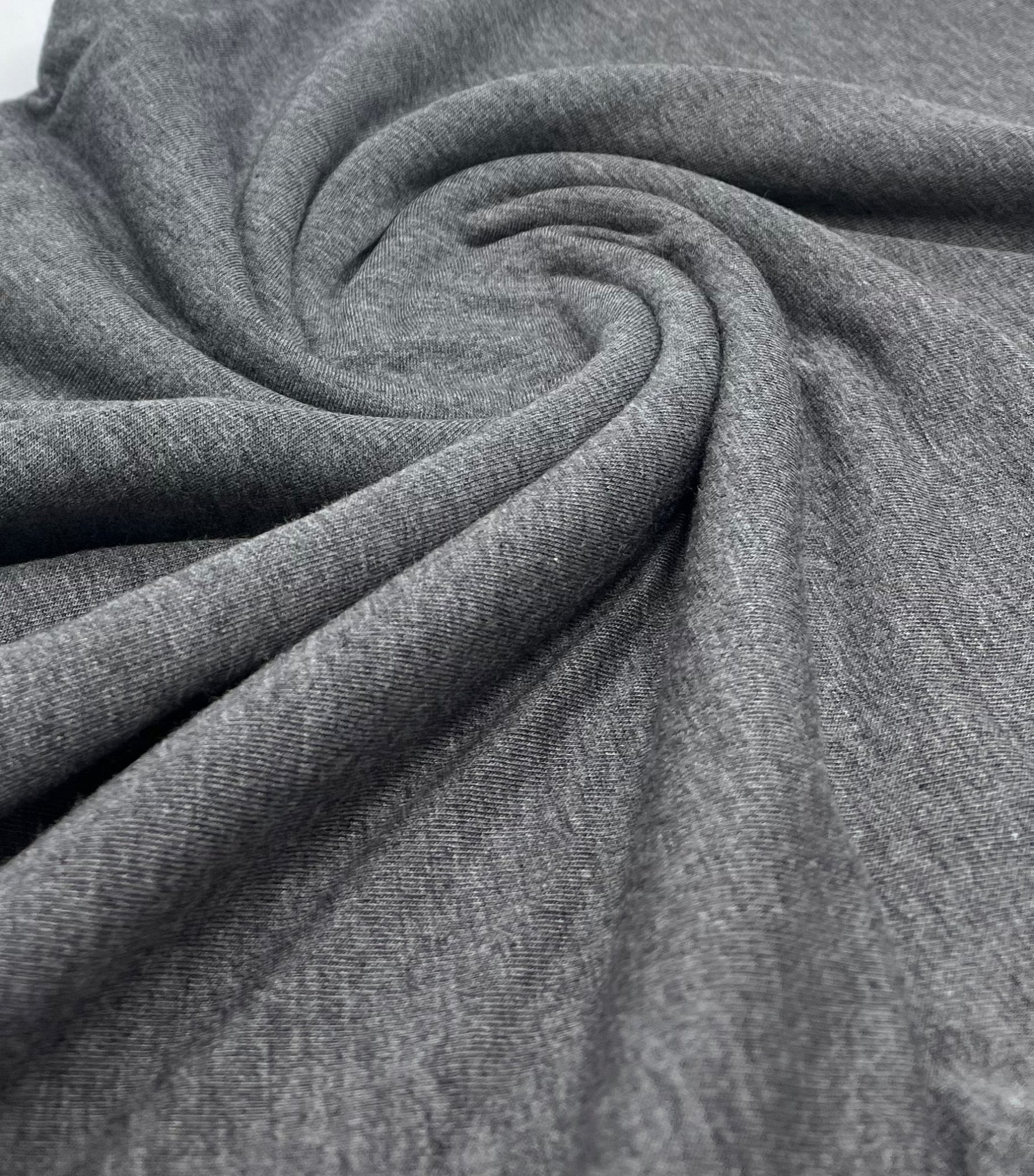 Plain Charcoal Viscose Elastane Fabric 4 Way Stretch Jersey - T9 Fabrics