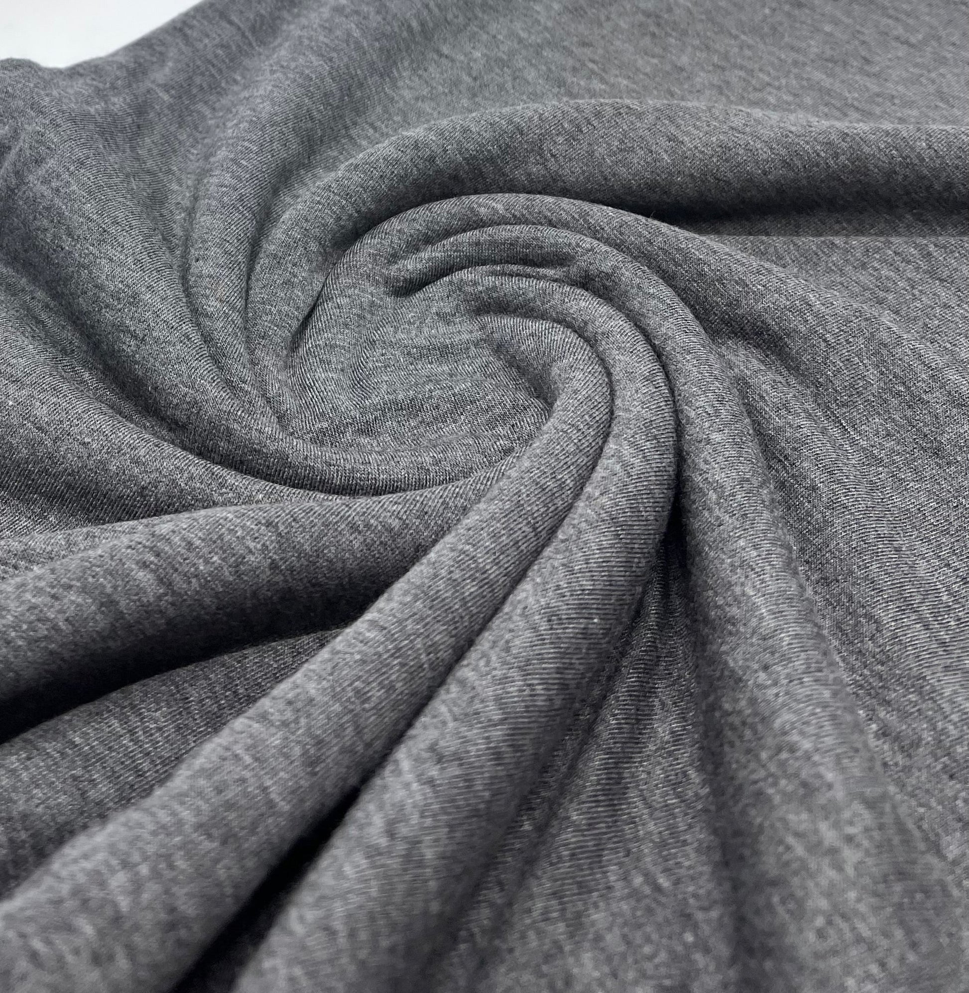 Plain Charcoal Viscose Elastane Fabric 4 Way Stretch Jersey - T9 Fabrics