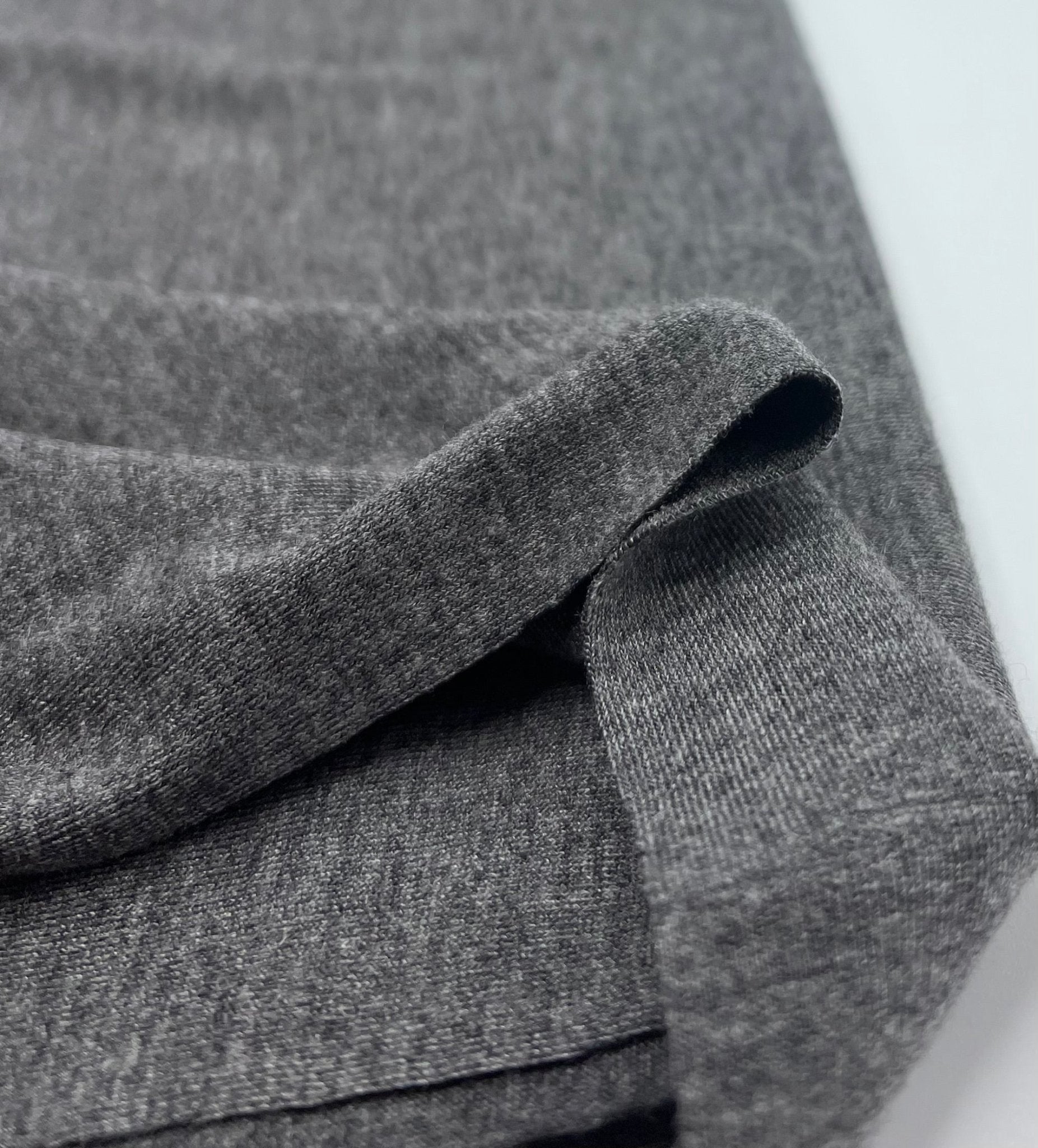 Plain Charcoal Viscose Elastane Fabric 4 Way Stretch Jersey - T9 Fabrics