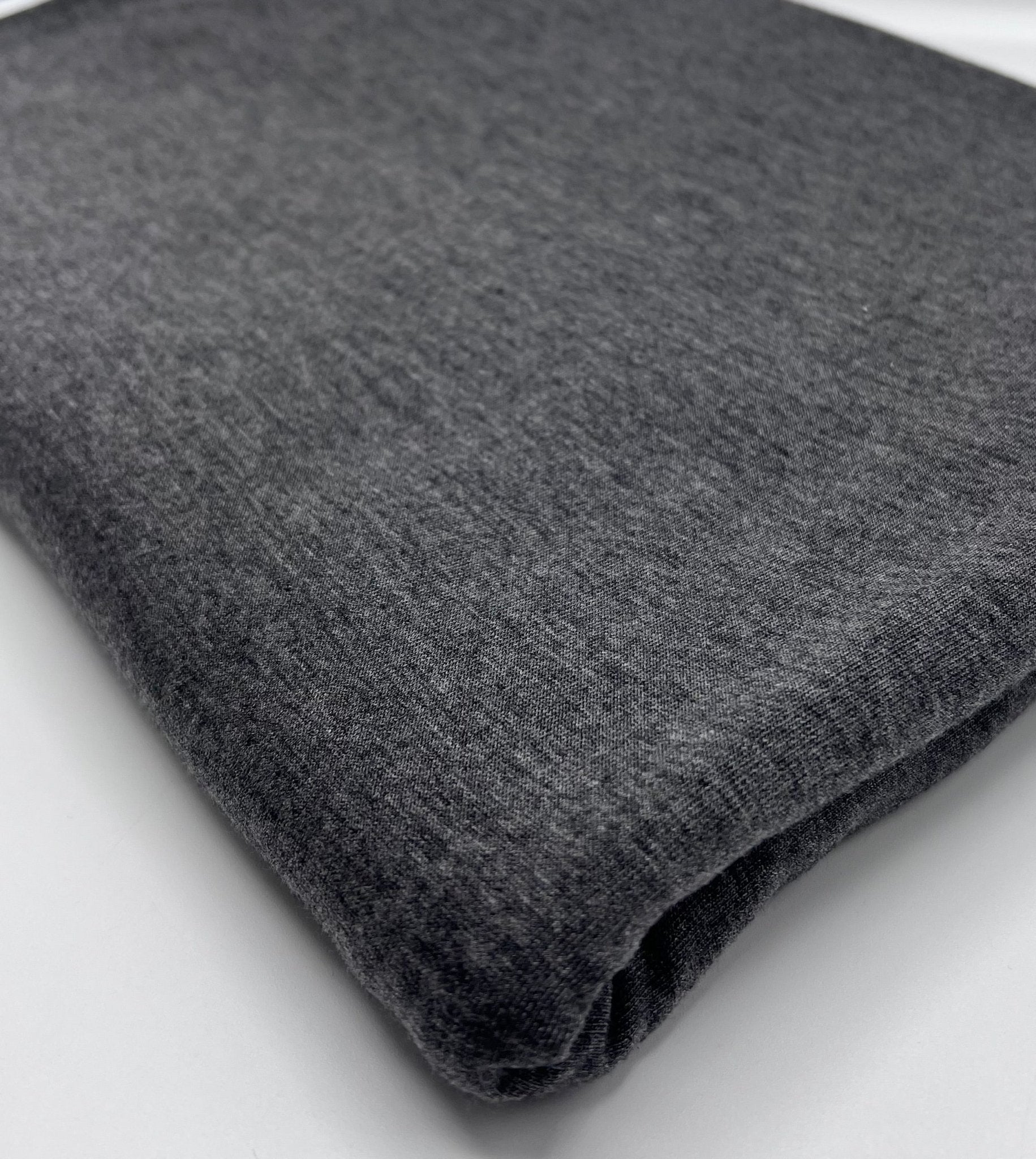 Plain Charcoal Viscose Elastane Fabric 4 Way Stretch Jersey - T9 Fabrics