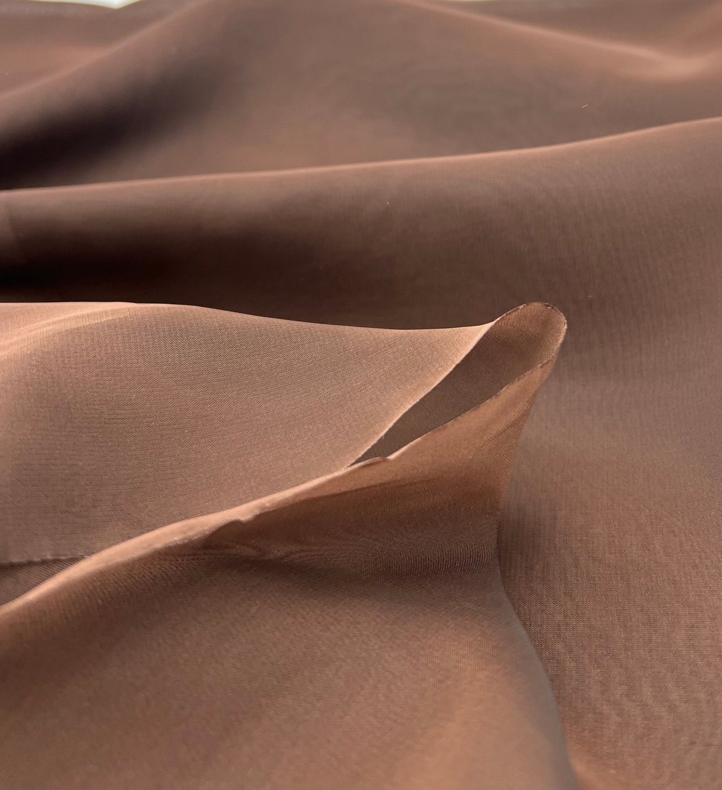 Plain Chocolate Brown Chiffon Sheer Dress Bridal Fabric - T9 Fabrics