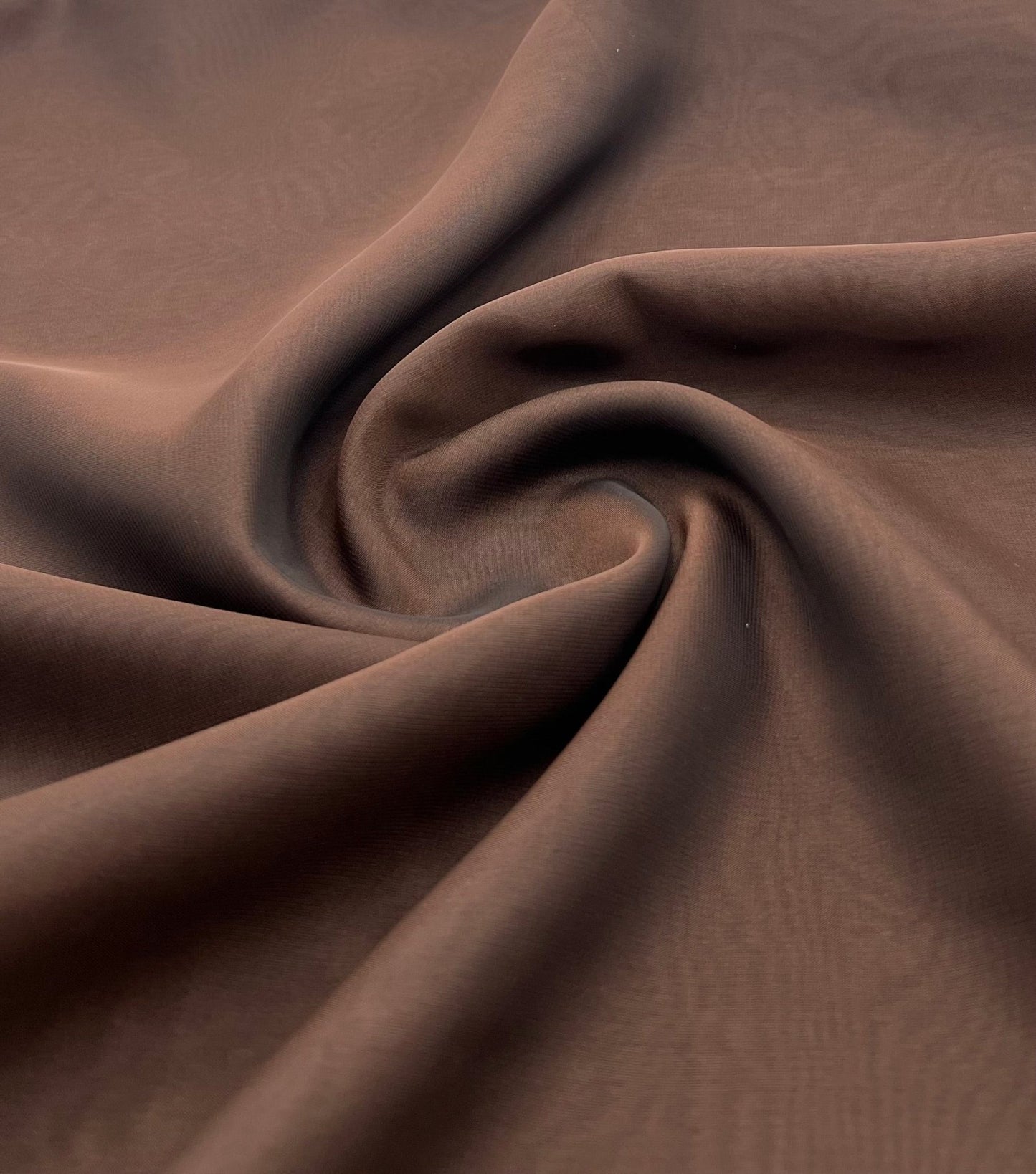 Plain Chocolate Brown Chiffon Sheer Dress Bridal Fabric - T9 Fabrics
