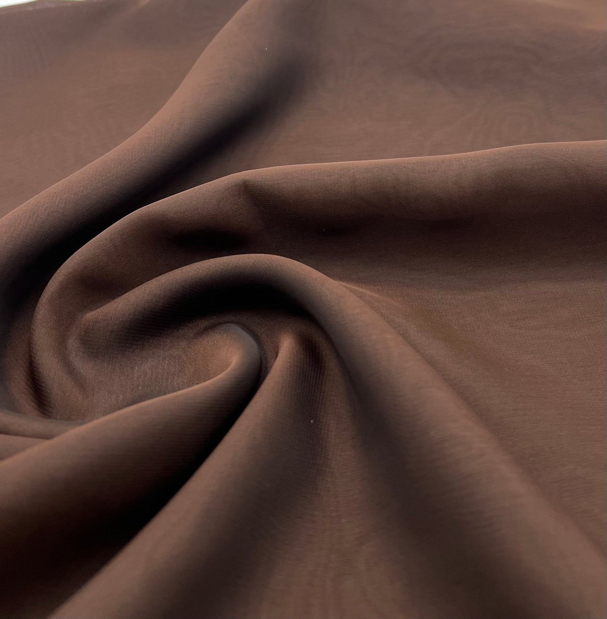 Plain Chocolate Brown Chiffon Sheer Dress Bridal Fabric - T9 Fabrics