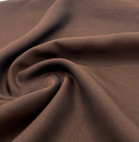 Plain Chocolate Brown Chiffon Sheer Dress Bridal Fabric - T9 Fabrics