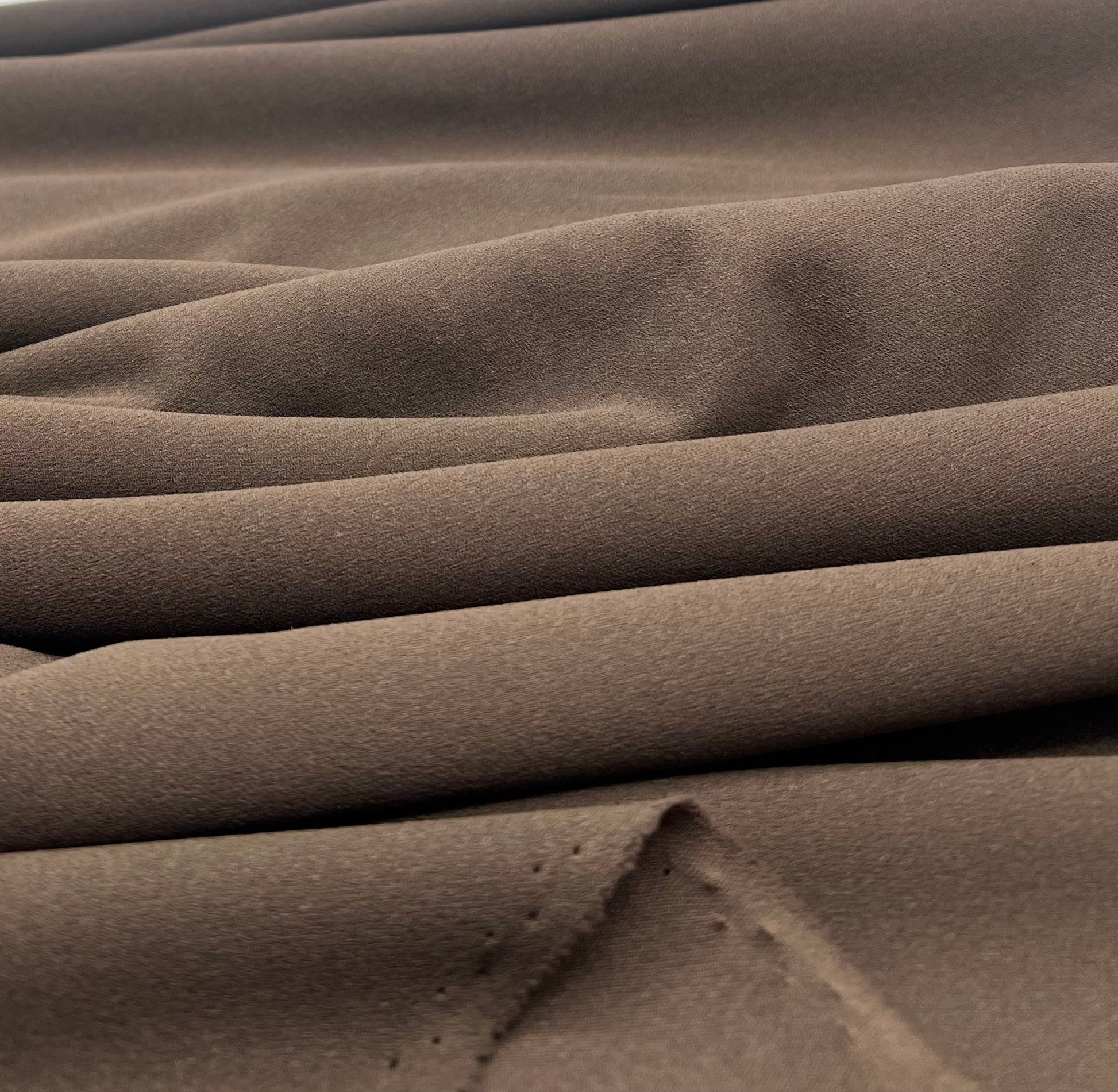 Plain Chocolate Brown Scuba Crepe Stretch Jersey Fabric 4 Way Stretch - T9 Fabrics