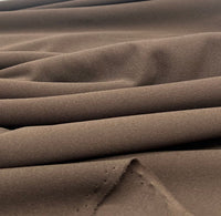 Plain Chocolate Brown Scuba Crepe Stretch Jersey Fabric 4 Way Stretch - T9 Fabrics