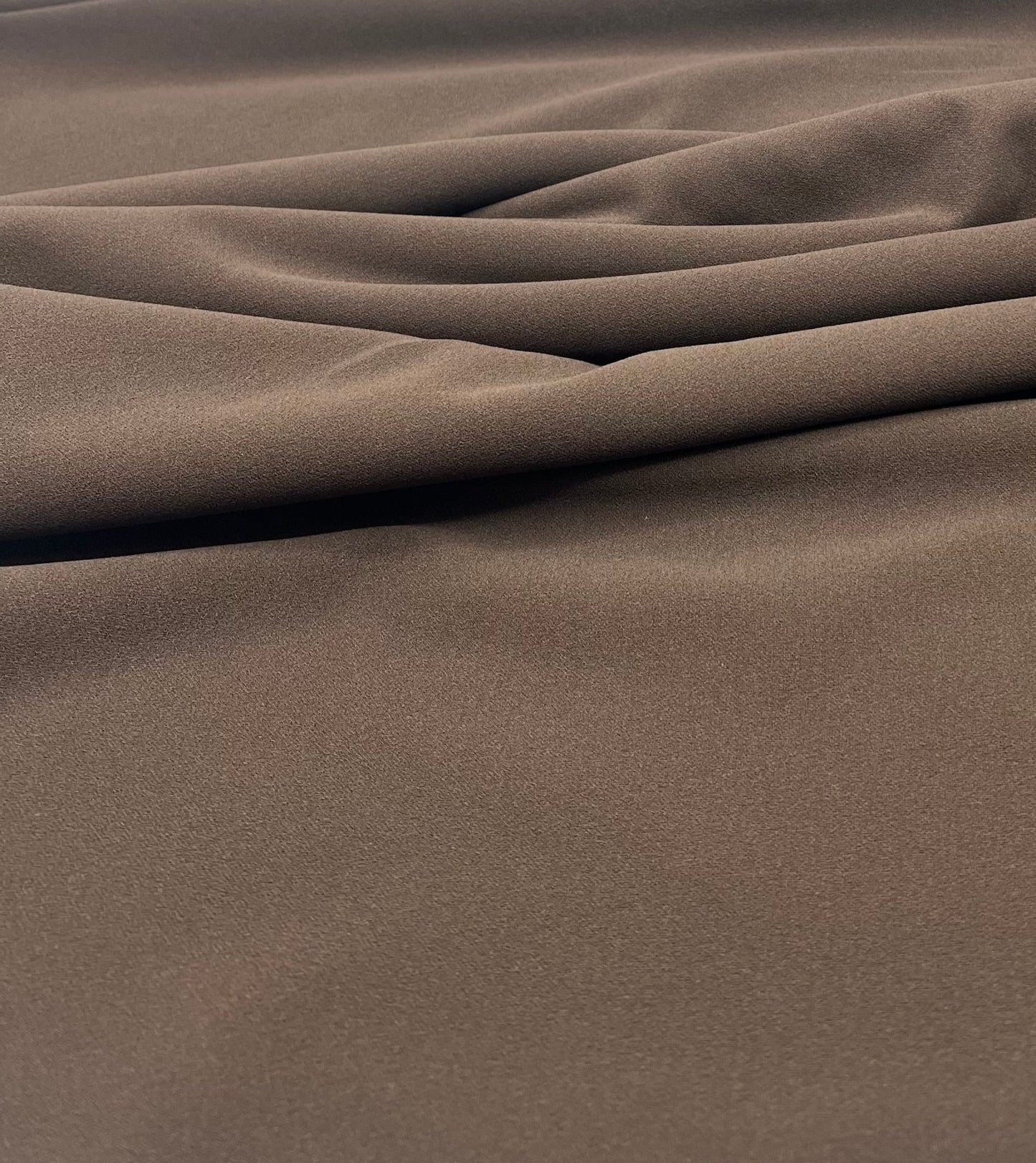 Plain Chocolate Brown Scuba Crepe Stretch Jersey Fabric 4 Way Stretch - T9 Fabrics