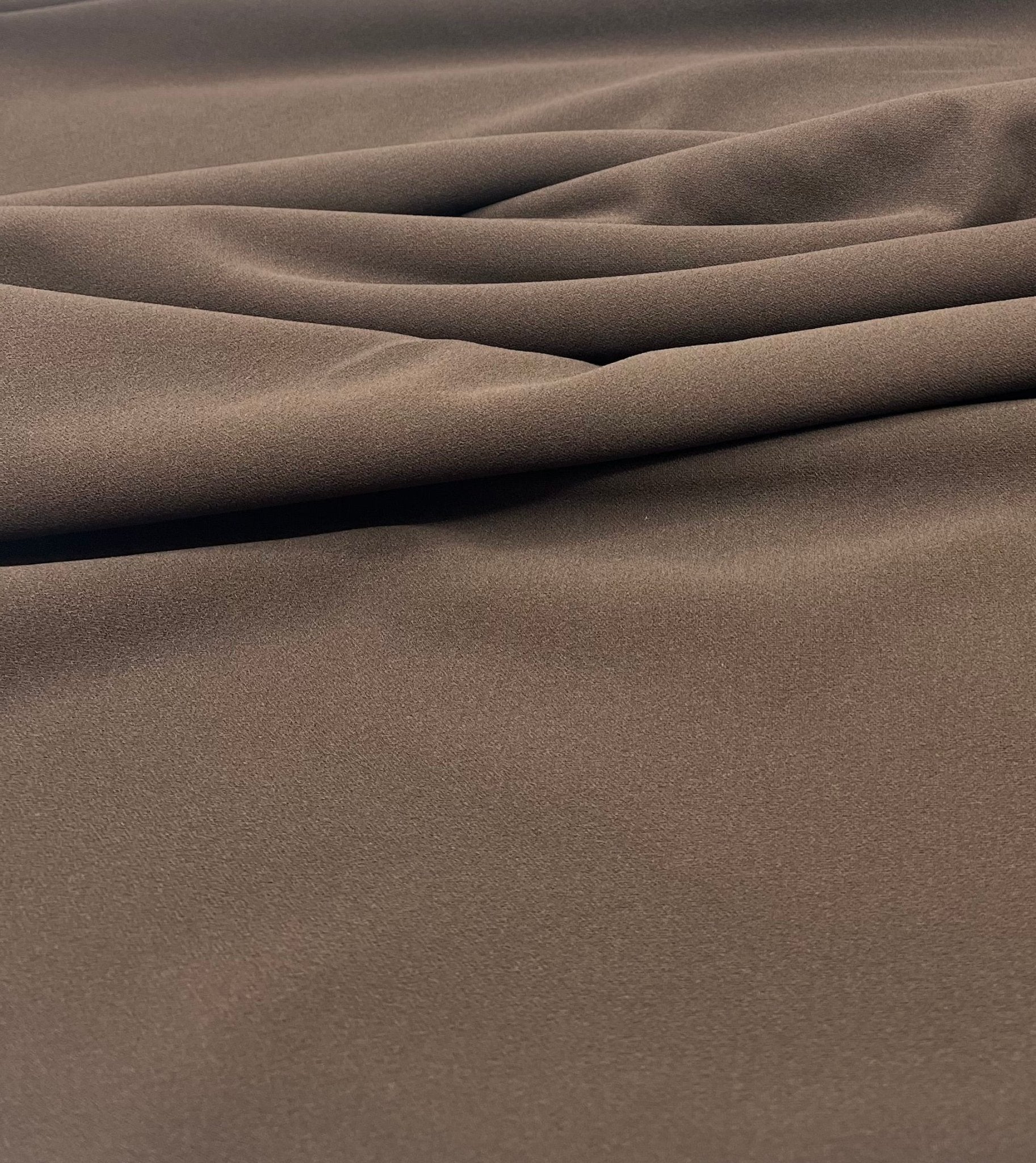 Plain Chocolate Brown Scuba Crepe Stretch Jersey Fabric 4 Way Stretch - T9 Fabrics