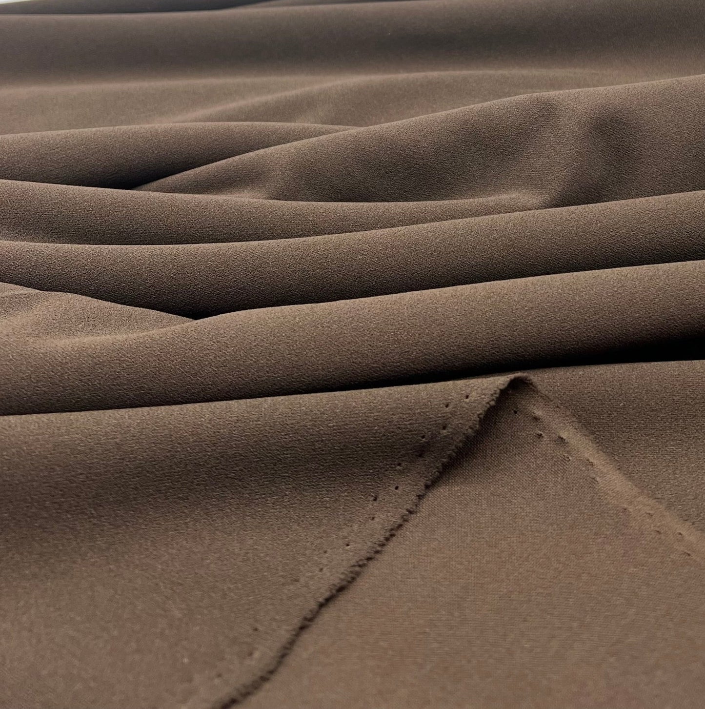 Plain Chocolate Brown Scuba Crepe Stretch Jersey Fabric 4 Way Stretch - T9 Fabrics