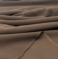 Plain Chocolate Brown Scuba Crepe Stretch Jersey Fabric 4 Way Stretch - T9 Fabrics
