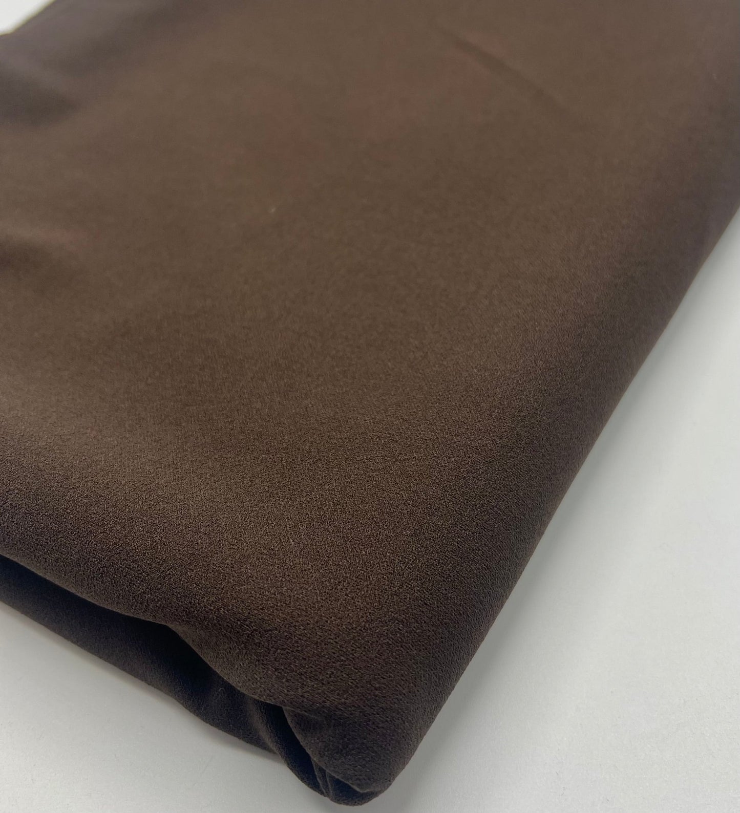 Plain Chocolate Brown Scuba Crepe Stretch Jersey Fabric 4 Way Stretch - T9 Fabrics