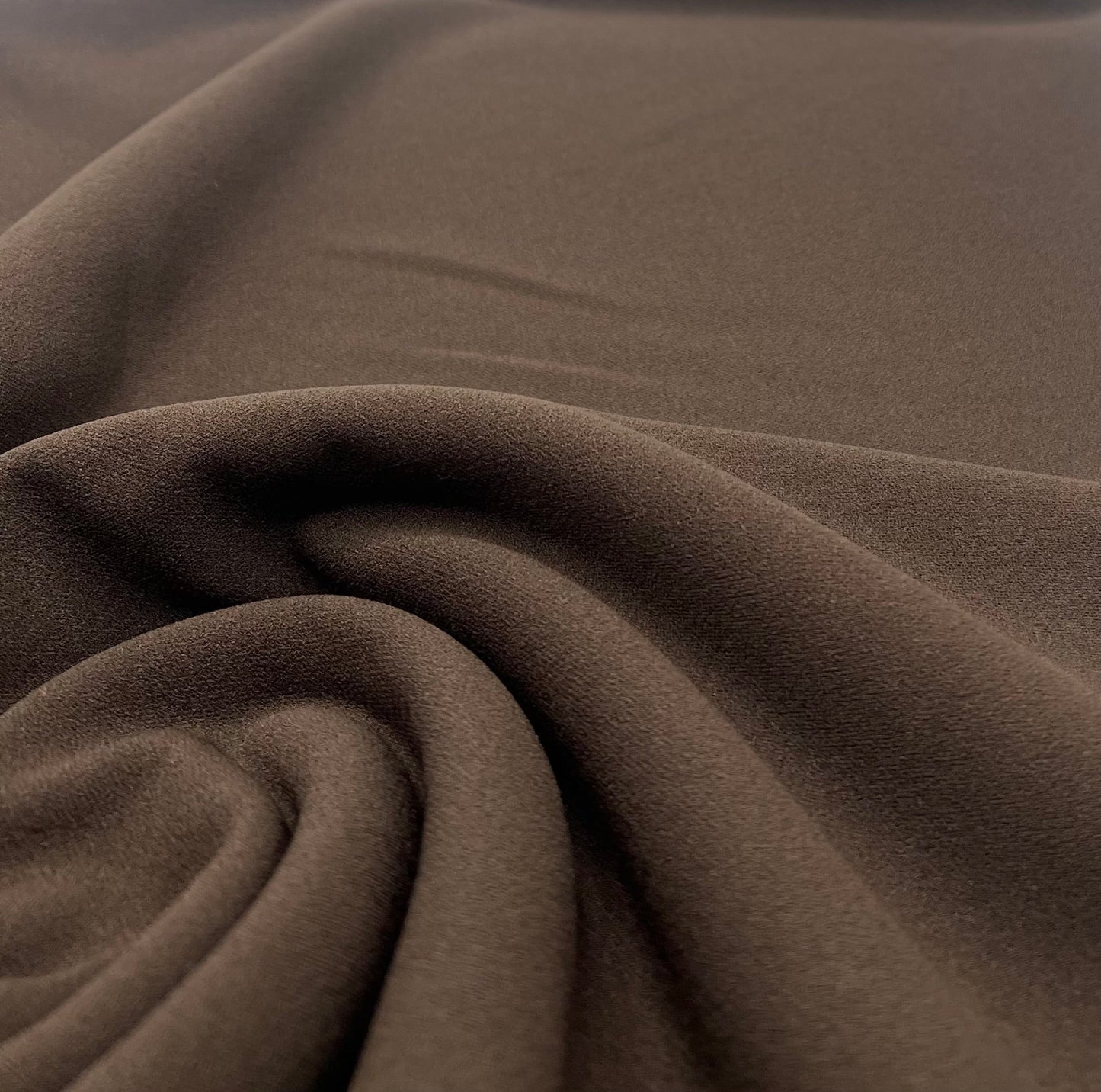 Plain Chocolate Brown Scuba Crepe Stretch Jersey Fabric 4 Way Stretch - T9 Fabrics
