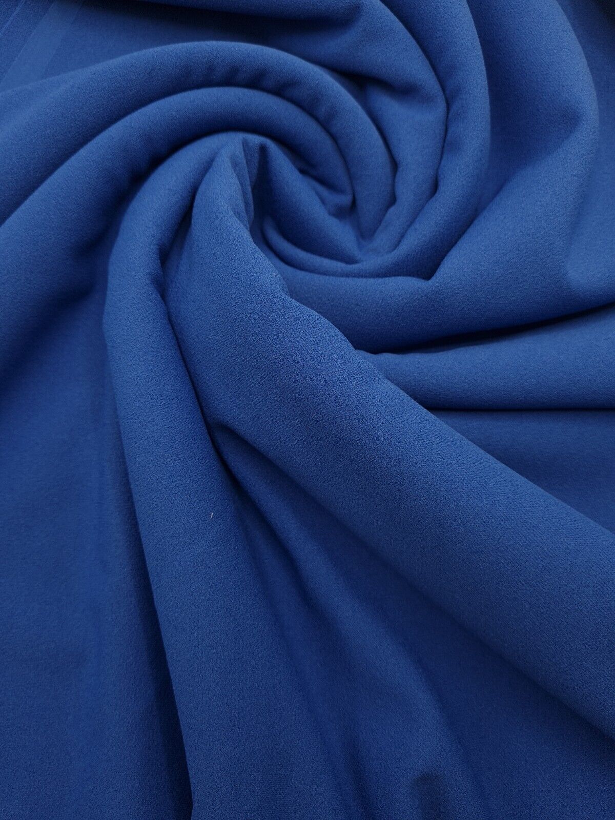 Plain Cobalt Blue Scuba Crepe Stretch Jersey Fabric 4 Way Stretch - T9 Fabrics