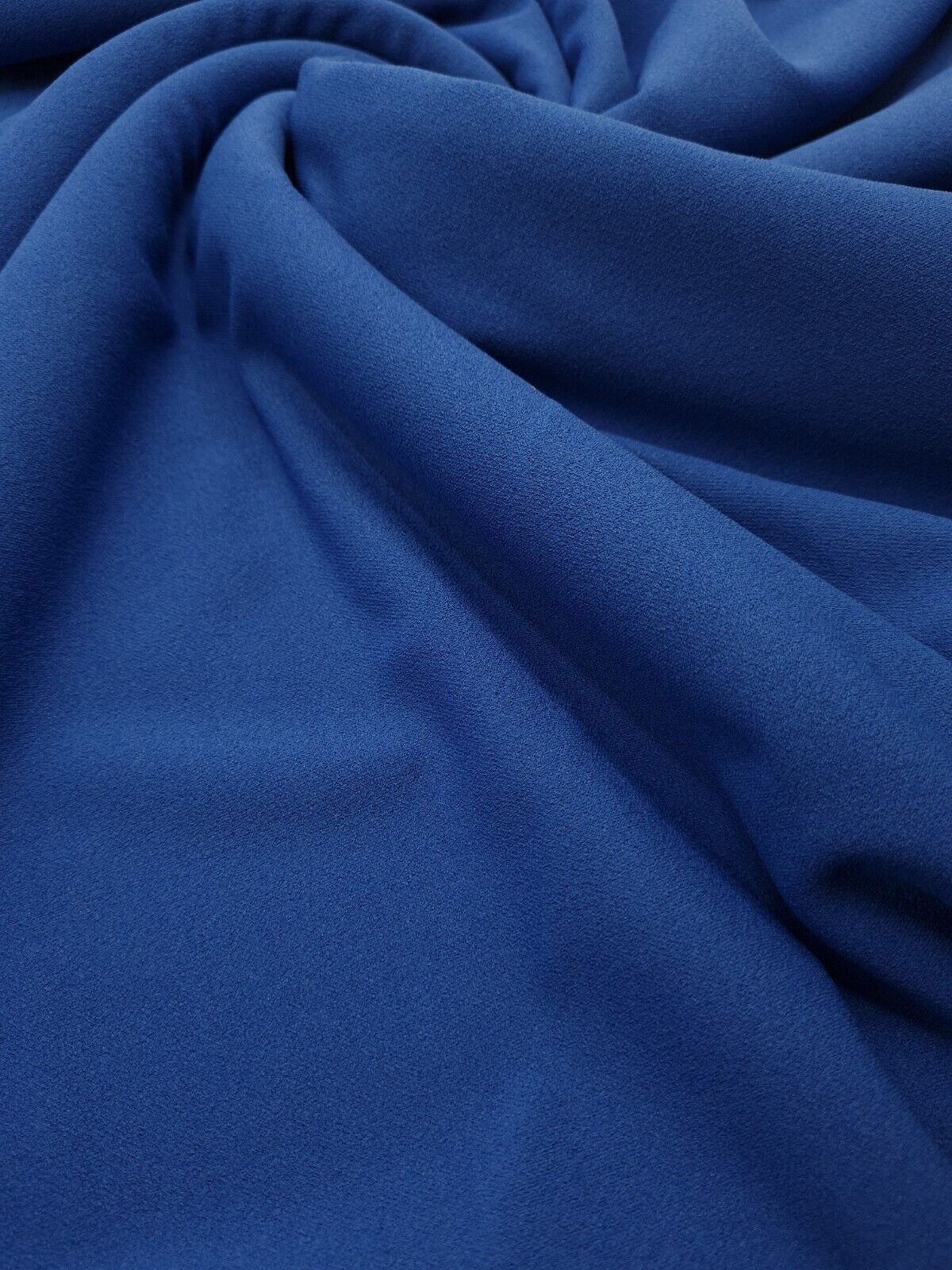 Plain Cobalt Blue Scuba Crepe Stretch Jersey Fabric 4 Way Stretch - T9 Fabrics