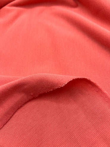 Plain Coral Ponte 2 Way Stretch Fabric - T9 Fabrics