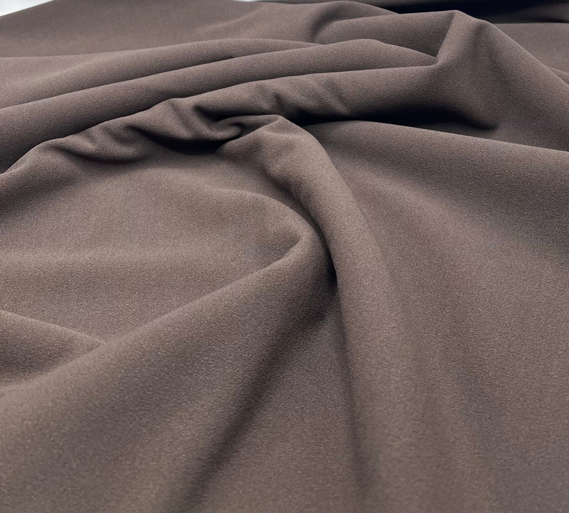 Plain Dark Brown Scuba Crepe Stretch Jersey Fabric 4 Way Stretch - T9 Fabrics