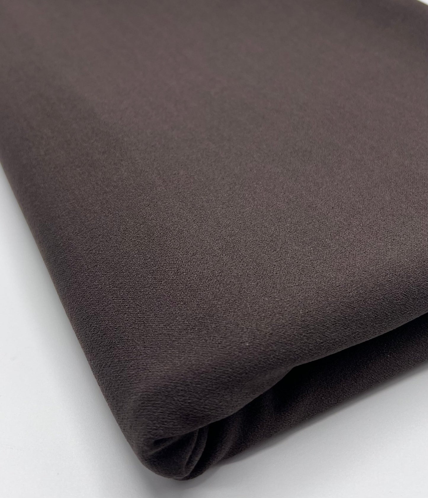 Plain Dark Brown Scuba Crepe Stretch Jersey Fabric 4 Way Stretch - T9 Fabrics