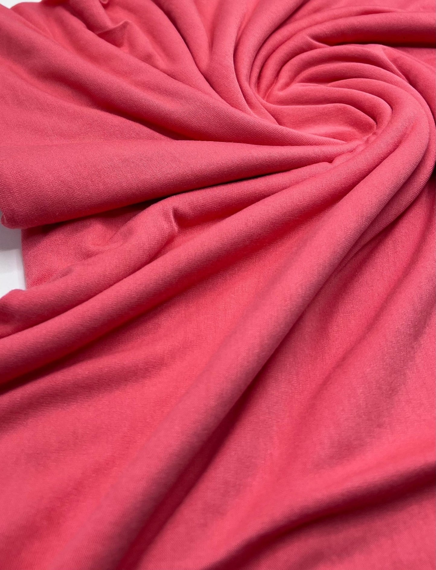 Plain Dark Coral Viscose Elastane Fabric 4 Way Stretch Jersey - T9 Fabrics