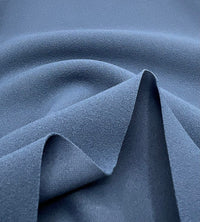 Plain Denim Blue Scuba Crepe Stretch Jersey Fabric 4 Way Stretch - T9 Fabrics