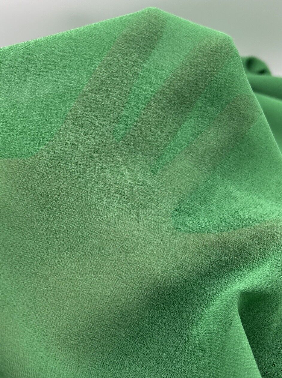 Plain Green Chiffon Fabric - T9 Fabrics