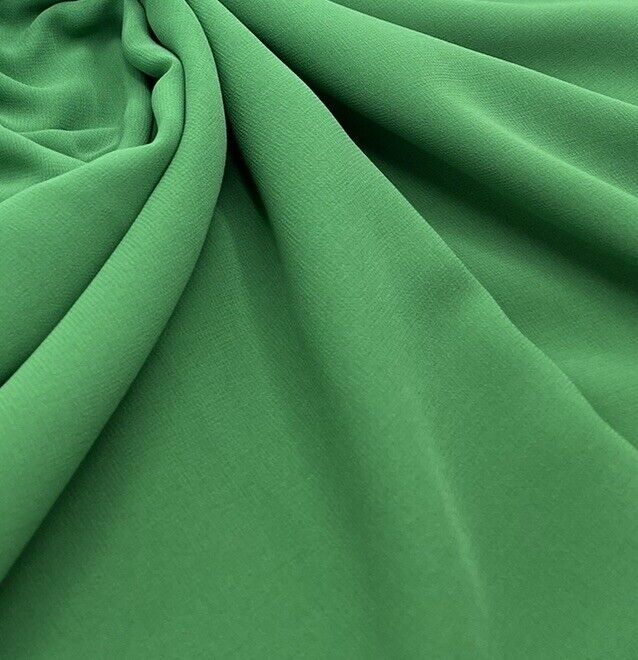 Plain Green Chiffon Fabric - T9 Fabrics