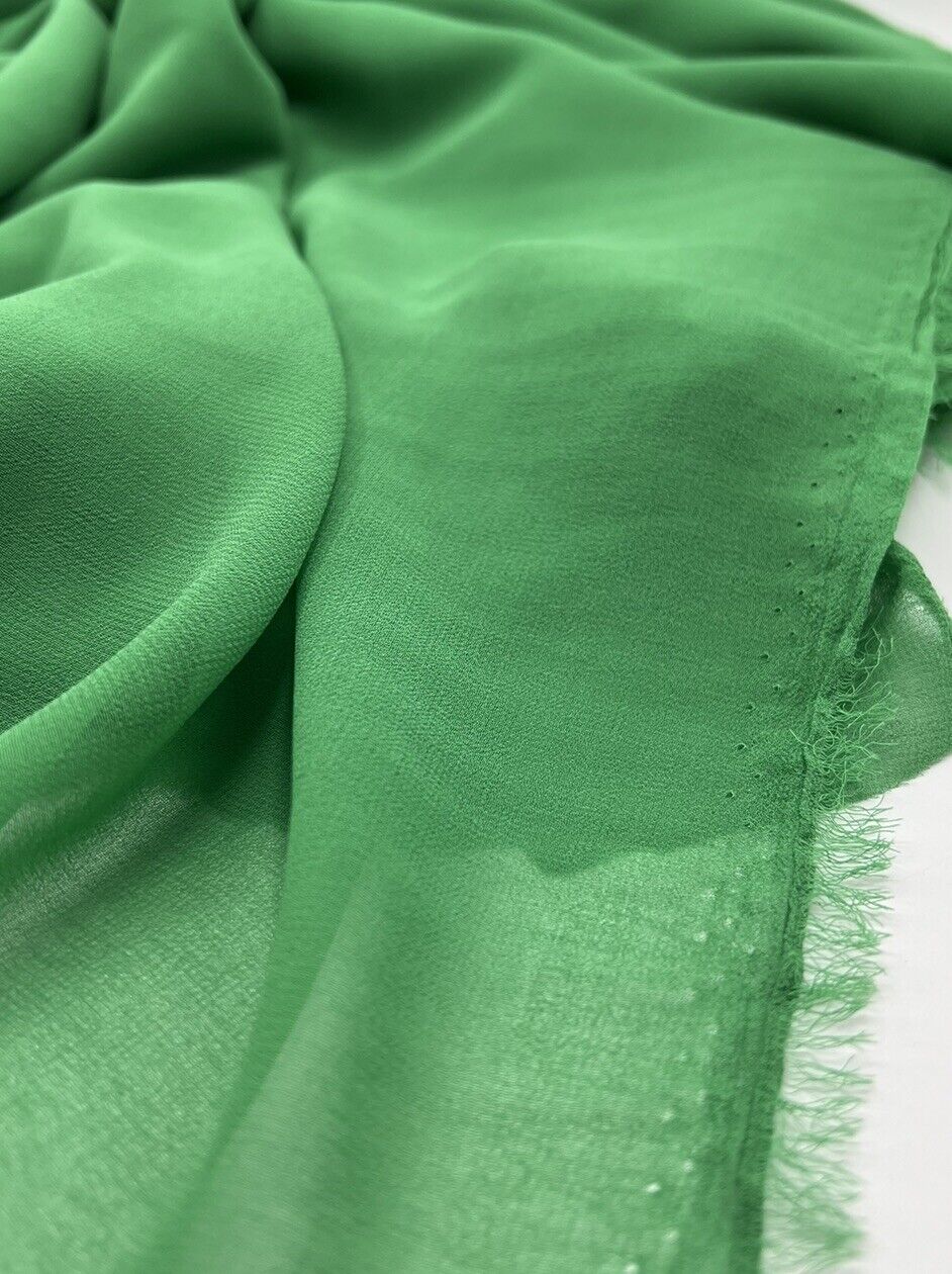 Plain Green Chiffon Fabric - T9 Fabrics