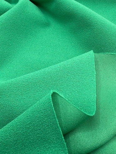 Plain Green Scuba Crepe Stretch Jersey Fabric 4 Way Stretch - T9 Fabrics