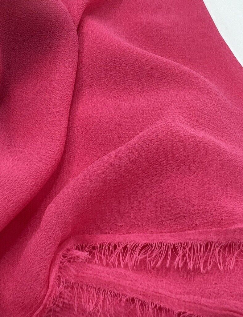 Plain Hot Pink Chiffon Fabric - T9 Fabrics