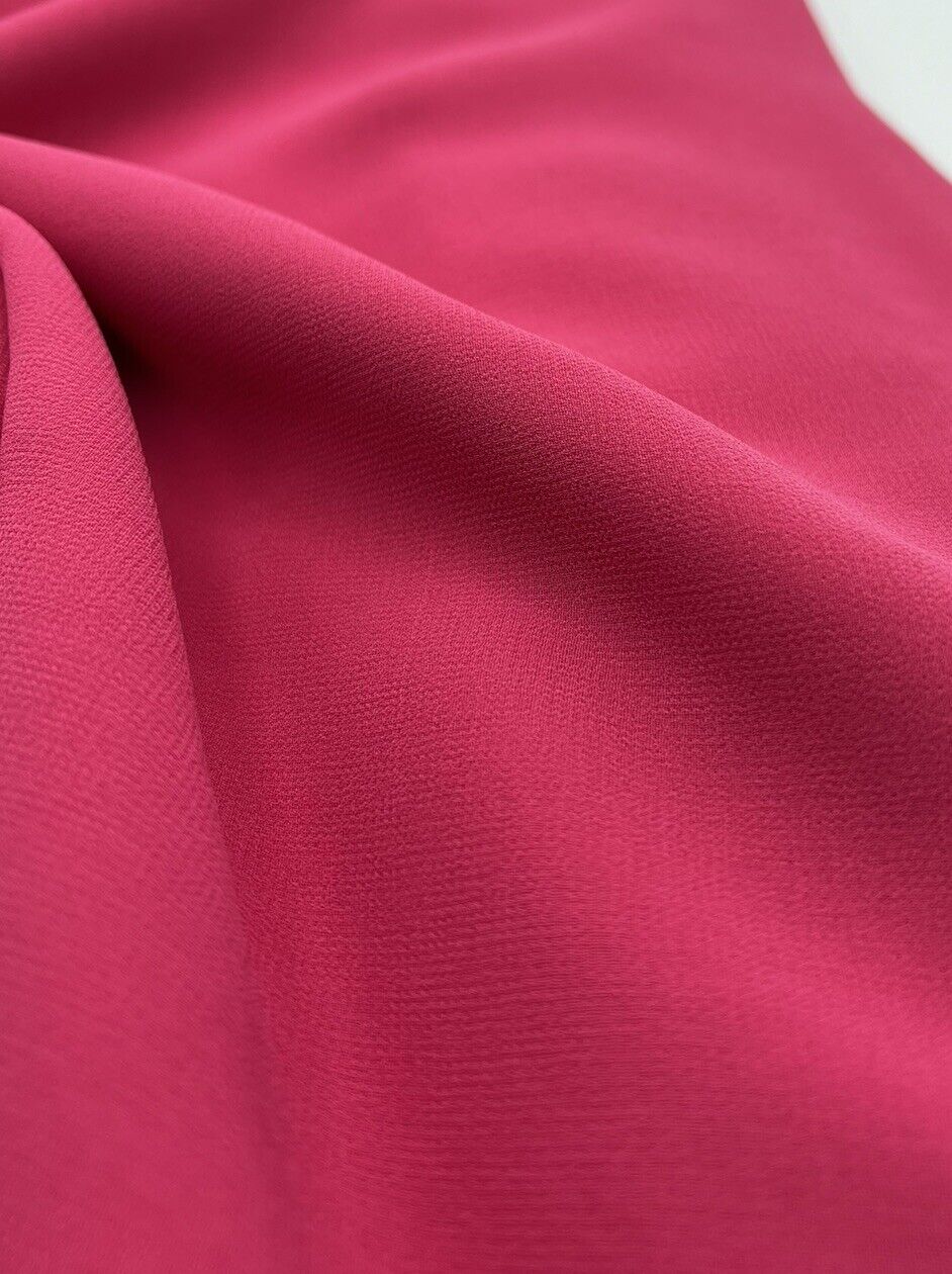 Plain Hot Pink Chiffon Fabric - T9 Fabrics