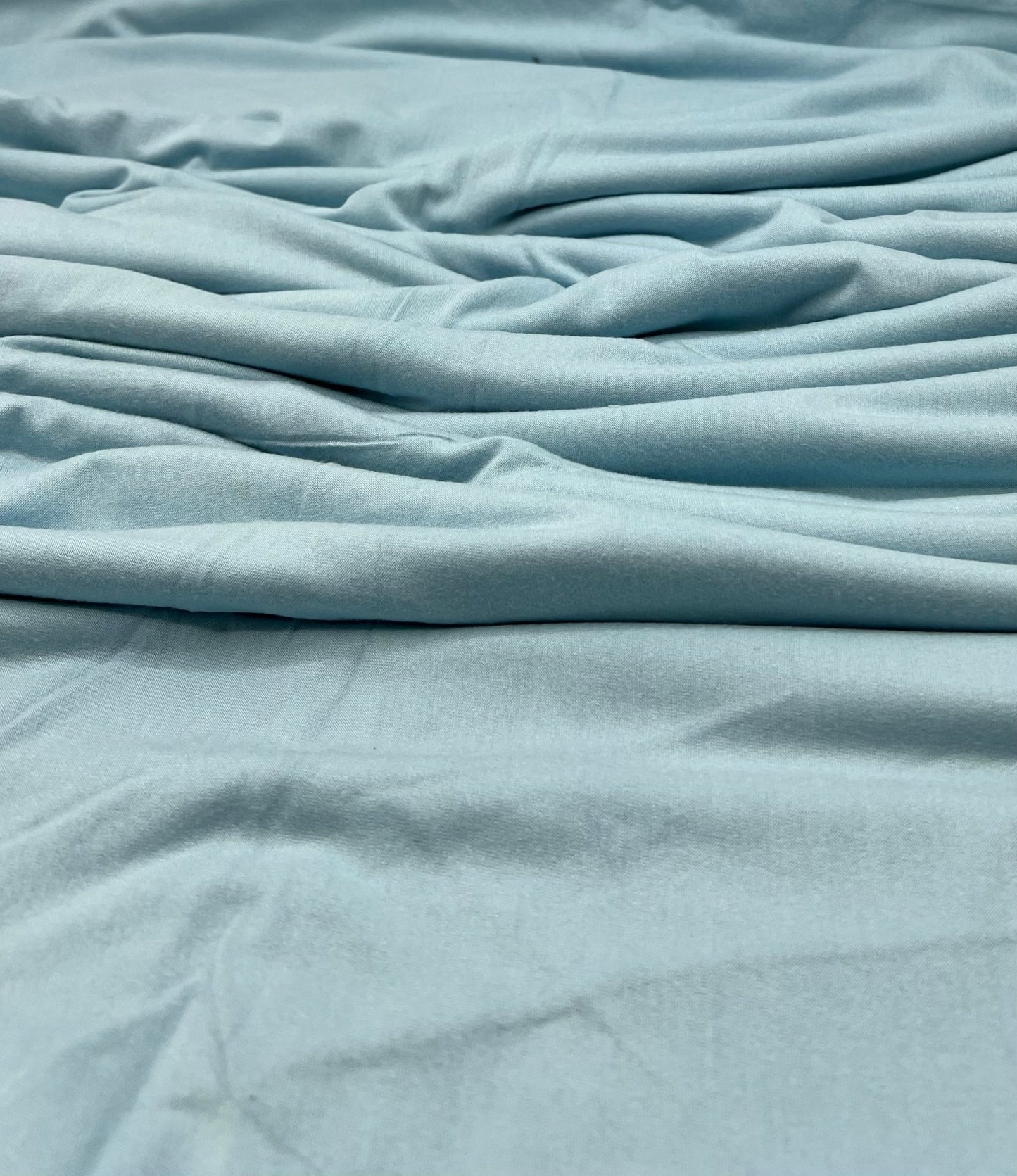 Plain Ice Blue Viscose Elastane Fabric 4 Way Stretch Jersey - T9 Fabrics
