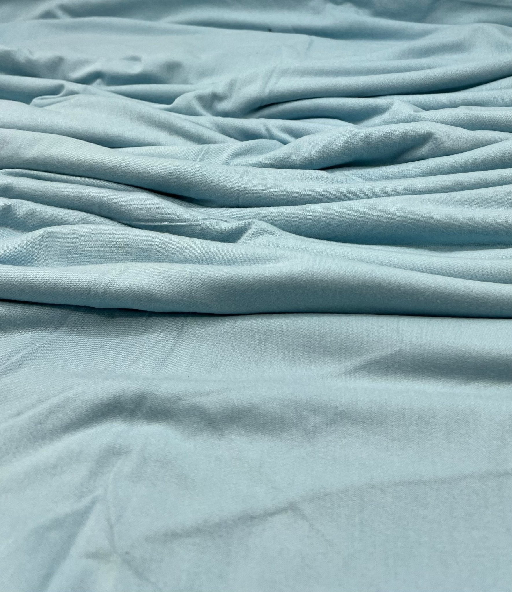 Plain Ice Blue Viscose Elastane Fabric 4 Way Stretch Jersey - T9 Fabrics